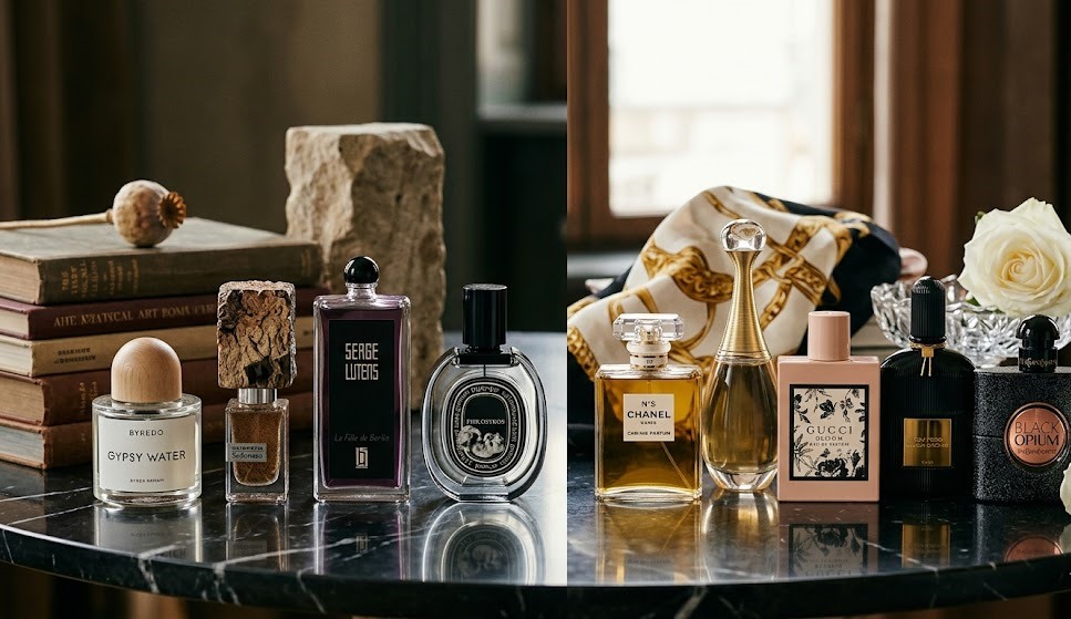Niche vs designer perfumes Dubai luxury fragrance comparison UAE
