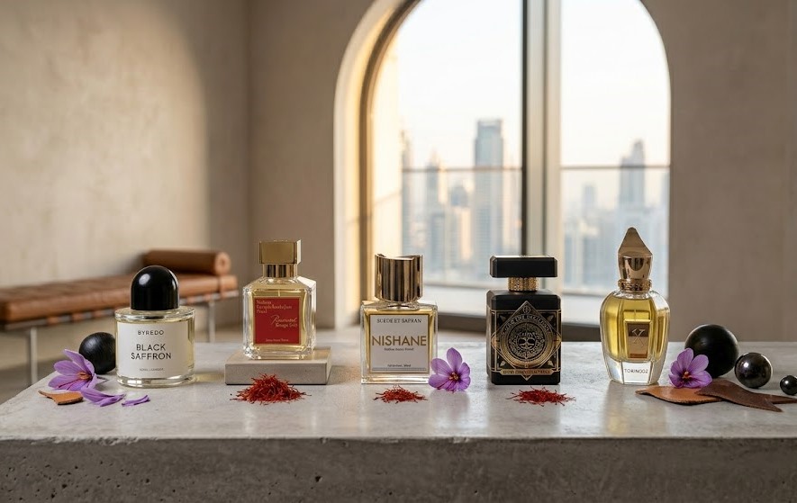 Best saffron perfumes Dubai spicy luxury fragrances UAE