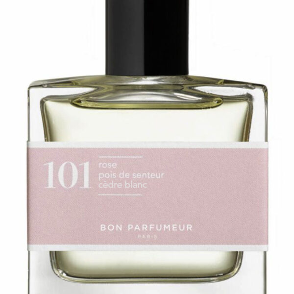 101 rose, sweet pea, white cedar Bon Parfumeur perfume bottle